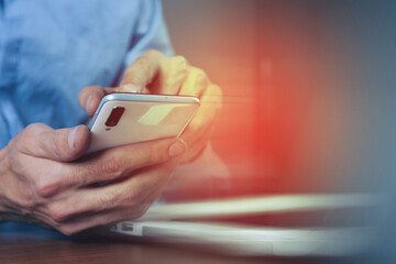 Man using his mobile phone