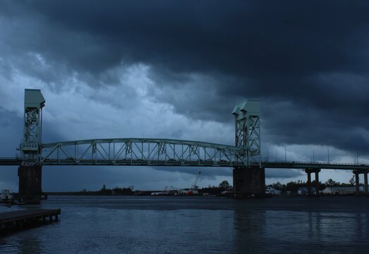 Storm Clouds Over The Cape Fear Memorial Bridge, Cape Fear River, Wilmington, NC