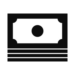 money bills icon, silhouette style