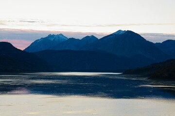 Gran Sasso e Monti della Laga National Park, dawn on Lake Campotosto