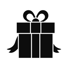 gift box icon, silhouette style