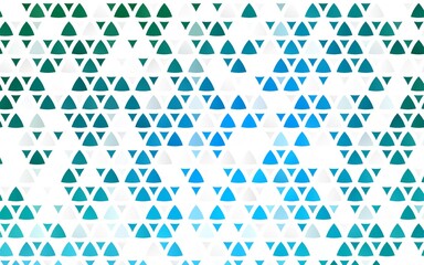 Fototapeta na wymiar Light Blue, Green vector seamless template with crystals, triangles.