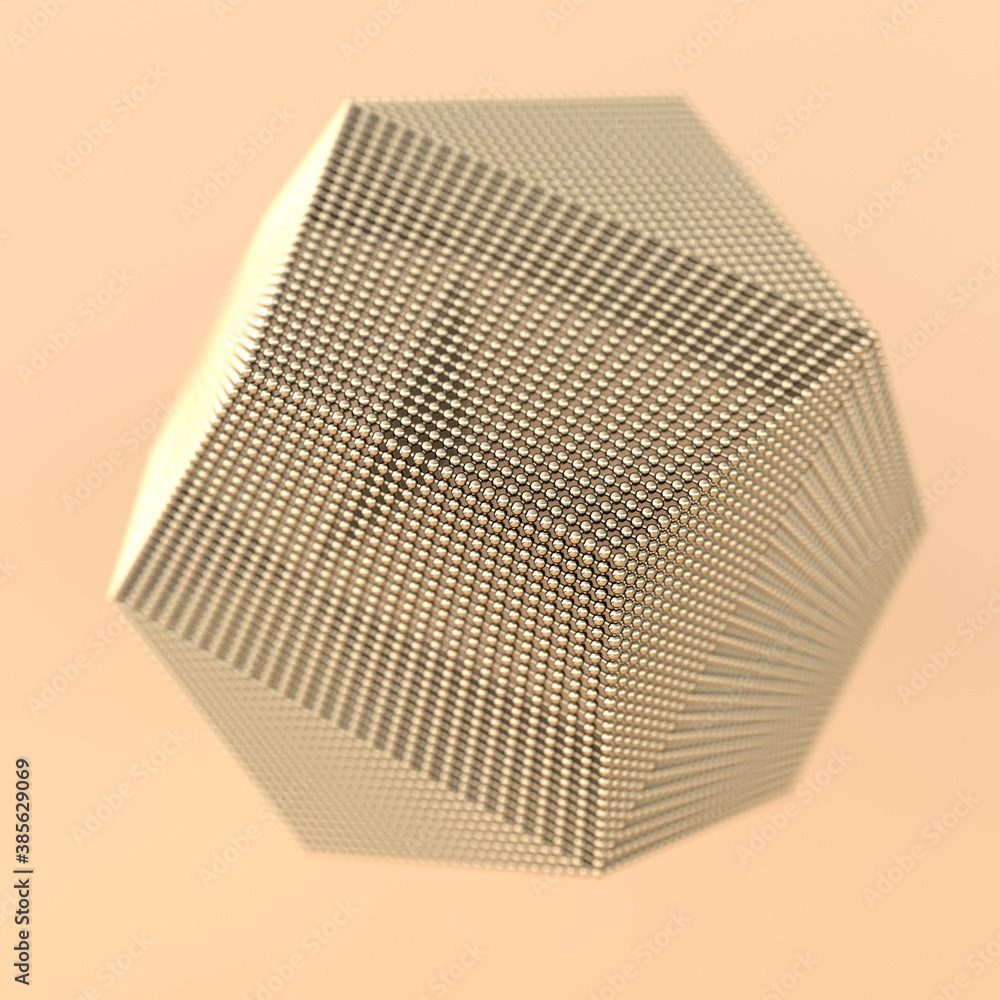 Poster abstract golden lines and spheres web structure. detailed geometrical ornament. fantasy fractal text