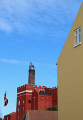 alte Malzfabrik im Stadtbild von Ebeltoft Dänemark