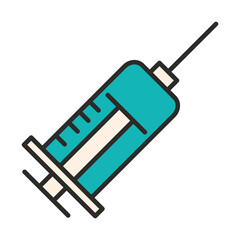 vaccine research science medical syringe line and fill icon