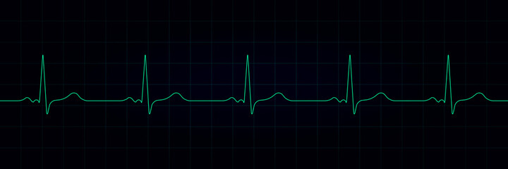 Vector cardiogram or pulse on a dark background. heartbeat electrocardiogram. Vector illustration