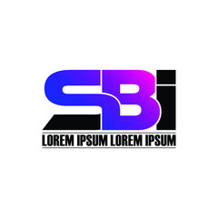 SBI letter monogram logo design vector