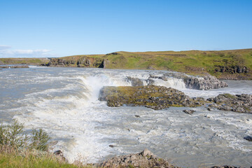 Urridafoss waterfall in river Thjorsa in south Iceland