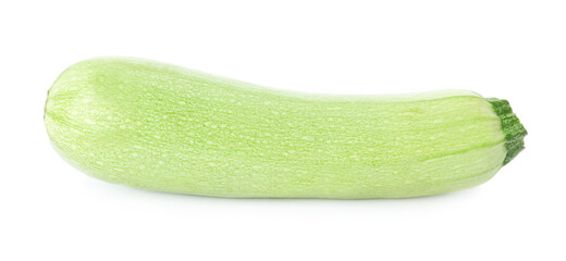 Raw green ripe zucchini isolated on white