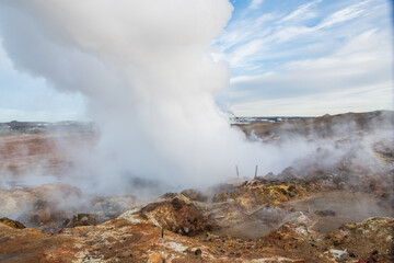 Fototapeta na wymiar Gunnuhver hot spring on Reykjanes in Iceland