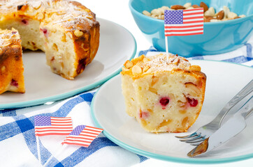 Traditional homemade pastries cupcake for Independence Day.