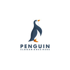 Penguin logo design, animal icon symbol vector illustration