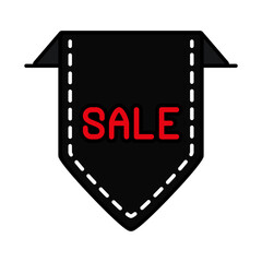 sale label icon, line and fill style