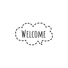 Welcome Sign Word Lettering Illustration