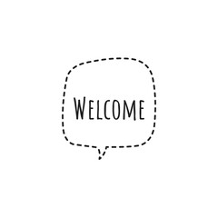 Welcome Sign Word Lettering Illustration