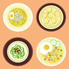 Vector of Indonesian traditional food