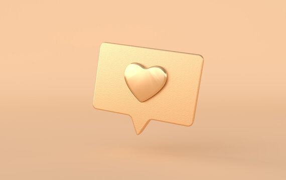 Like heart icon on a pin 3d rendering. Social media notification. Social network symbol background. I like it! © Meranna