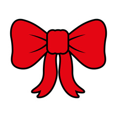 decorative bow icon, line and fill style