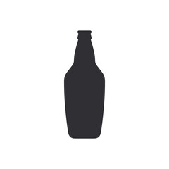 Beer bottle. Vector icon. Vector bottle. Bottle silhouette. Stencil bottle. Flask template. Jar icon. Glass container. Logo template. Shape for 3d modeling.