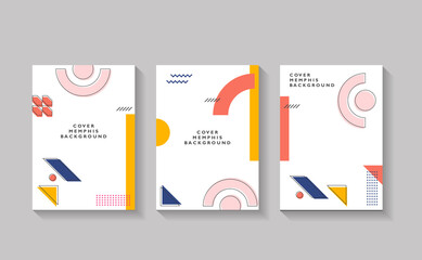 Set of geometric covers. Collection of cool vintage covers. Abstract shapes compositions