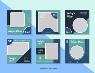 Set of culinay social media posts templates. organic templates. food social media template