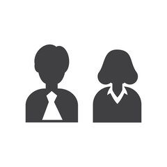 Business man and woman vector icon