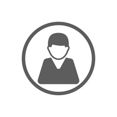 Business man in the circle button