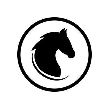 Black head horse in the circle button