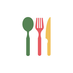 Fork, spoon and knife simple icon