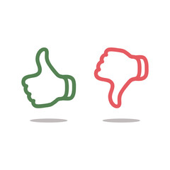 Like and dislike icons set