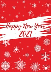 Naklejka na ściany i meble Happy new year 2021 greeting card