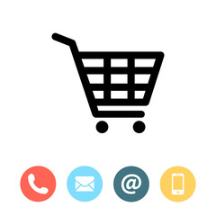 Shopping cart icon on white background