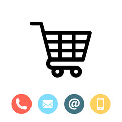 Shopping cart icon symbol vector