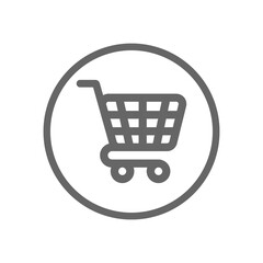 Shopping cart in the circle button