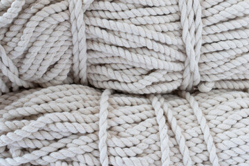 Cuerda de tres hilos de lana close up