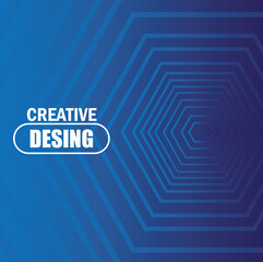 Obraz premium blue background with hexagons lines creative design