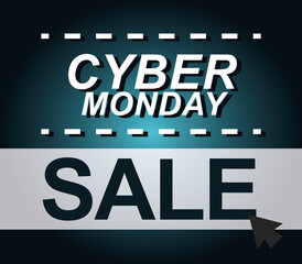 cyber monday, sale click button offer, gradient background