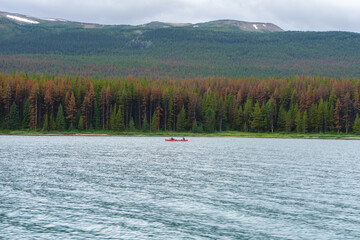 Lake side canoe