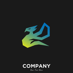 Logo design template, with a cute dragon bird icon