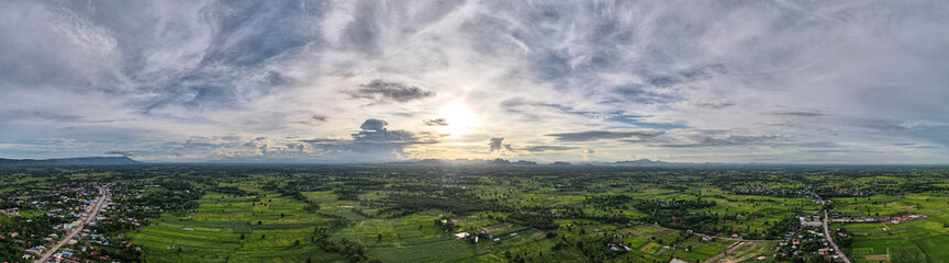 defaultPanorama view landscape mountain Sunset on background..