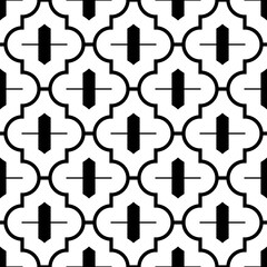 Seamless pattern with ogee ornament. Oriental traditional ornamentation with repeated rounded shapes. Window tracery wallpaper. Grid motif. Digital paper, textile print, web design. Vector art image.