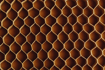 honeycomb cells of cardboard stiffening rib background