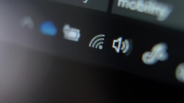 Wifi Network Connection Toggled On and Off on Computer Screen