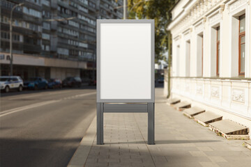 Advertising billboard stand mock up on the street.