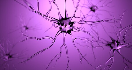 3D rendering transparent nerve moving made in CG