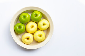 Fresh apples on white background.
