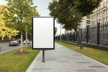 Advertising billboard stand mock up on the street.