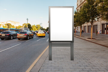Advertising billboard stand mock up on the street.