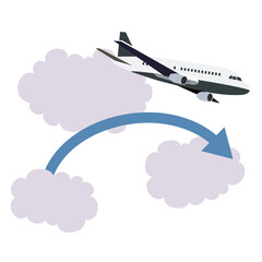 下降する飛行機