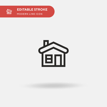House Simple vector icon. Illustration symbol design template for web mobile UI element. Perfect color modern pictogram on editable stroke. House icons for your business project